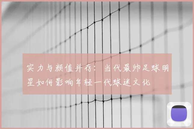 实力与颜值并存:当代最帅足球明星如何影响年轻一代球迷文化